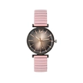 Women's quartz watch with pink strap and bronze gradient dial on white background - Pink