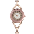 Damen-Quarzuhr in Roségold mit Strass-Lünette und römischem Zifferblatt im Sterndesign - Römisches Zifferblatt Roségold
