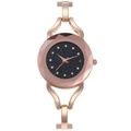 Elegant roségoud dameshorloge met sterrenhemel wijzerplaat, kristallen en armbandband - Diamanten Oppervlak Roségoud
