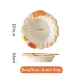 Plato de cerámica crema de 8 pulgadas con motivos de pan 3D y texto Yummy - Plato de 8 pulgadas