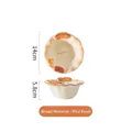 Cuenco de cerámica con borde ondulado e ilustraciones de pan en color blanco crema - Cuenco de 5,5 Pulgadas