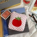Mini-Leinentasche mit roten Punkten für Lippenstift und Kopfhörer im Alltag - Tomaten Polka Dot Stil (红点番茄-零钱包)