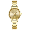Montre à quartz dorée pour femme avec bracelet métallique et cadran à index minimalistes - Doré