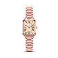Orologio da donna di lusso in oro rosa con cassa quadrata e numeri romani classici - Oro rosa