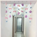 Pink planet plush hanging curtain with colorful macaron stars and bows for girl room - Purple Planet Door Curtain (7 Strings 31 Beads)