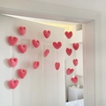 Pink plush heart door curtain decorations for bedroom wall hanging aesthetics - Pink Heart (7 strings 18 beads)