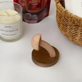 Close-up of cute mushroom-shaped solid wood wall hooks with natural wood grain detail - Natural Wood Color