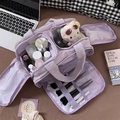 Lila Kulturtasche für Damen mit Pinselfächern und großem Stauraum für Kosmetikartikel - Lila