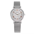 Orologio al quarzo argento da donna con cinturino a maglia e indici a numeri romani - Stile 03 Bianco