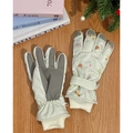 Guantes de esquí infantiles gruesos con ositos lindos y palma antideslizante de invierno - Talla única / Estilo de Fiesta Colorido