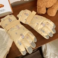 Guantes de esquí de invierno gruesos e impermeables con oso amarillo y antideslizante - Talla única / Oso de Graduación Amarillo