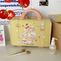Mini borsa per cosmetici rigida gialla con cartoni animati e manico rosa - Pila Divertente