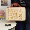 Mini 14-inch creamy white hardshell suitcase with cute bear and dessert illustrations - Butter Bear