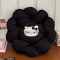 Détail du coussin de siège Hello Kitty noir en forme de pétale avec rembourrage doux - Noir