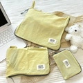 Three-piece light yellow travel storage bag set with gray zippers for luggage organizing - Large / Yellow