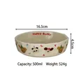 Creamy matte ceramic bowl with irregular wavy edge and cute cartoon animal patterns - Red Letter Hand-pinched Plate