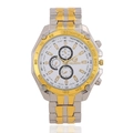 Orlando two-tone stainless steel business watch with white dial and gold-tone tachymeter - Gold White Dial