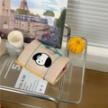 Dettaglio del motivo Pochacco e del manico blu sulla borsa portaoggetti da viaggio pieghevole - Cucciolo Sudato