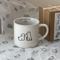 Vue détaillée du mug en céramique blanche avec motif chiot et texte de rappel interne - 320ml / Chiot Blanc