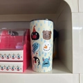 Cartoon dog insulated water bottle with a cream finish and blue raindrop pattern - Snowman Penguin Style