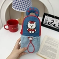 Θήκη Denim DJI Pocket 3 με κέντημα Hello Kitty και μπλε σχέδιο patchwork - Γάτος Καουμπόη