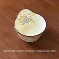 Ceramic Little Prince style bowl with star illustrations and cream white finish - Cartoon Prince - Dessert Bowl