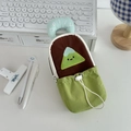 Green and brown JOLLY storage case for DJI Pocket 3 with mountain embroidery - Mount Fuji
