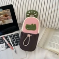 Pink and black cartoon alligator storage case for DJI Pocket 3 with green Jolly handle - Crocodile