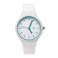 Orologio sportivo in silicone bianco minimalista con indici verde menta da donna - Bianco