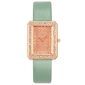 Orologio elegante da donna in oro rosa con lunetta in cristallo e cinturino verde menta - Celeste