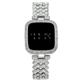 Orologio digitale LED di lusso da donna con strass e quadrante quadrato argento - Argento