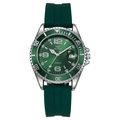 Reloj deportivo de cuarzo para hombre con esfera verde sol y correa de silicona - Verde