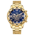 Reloj de hombre en aleación dorada con esfera azul y funciones de cronógrafo - Color Oro Negro