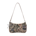 Florale Jacquard-Achseltasche mit Libellenmuster und Perlenbogen-Anhänger in Weiß - Stil 3(XS7032)