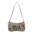 Schultertasche mit Blumenmuster aus Jacquard mit Vintage-Print und Schleifenanhänger - Stil 2(XS7032)
