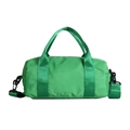 Borsone sportivo cilindrico in nylon verde con tracolla rimovibile e manici - Verde Piccolo