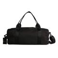 Black cylindrical sports bag with adjustable shoulder straps for fitness or travel use - Black Large
