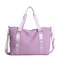 Large capacity waterproof lavender purple yoga gym bag with an adjustable strap - Purple