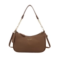 Borsa a tracolla intrecciata marrone con catena dorata e dettagli in pelle eleganti - Marrone
