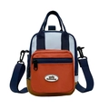 Mini bolso bandolera de nailon en bloque de color con logo smile y correa de hombro azul - Naranja