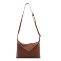 Large vintage brown PU leather hobo tote bag with adjustable shoulder strap and zipper - Brown