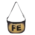 Gradient yellow and black dumpling bag with FE letter print and adjustable strap - Yellow