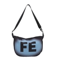 Black gradient nylon crossbody bag with FE print and adjustable strap for street style - Blue