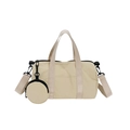 Bolso bandolera grande de nailon en color beige con monedero pequeño a juego - Caqui