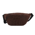 Braune Gürteltasche mit Leopardenmuster, verstellbarem Gurt und Metallreißverschlüssen - Braun