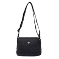 Borsa a tracolla in nylon Oxford nero con trapuntatura a V e tracolla regolabile - Nero
