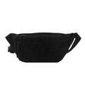 Minimalistische schwarze Bauchtasche mit Leopardenmuster und verstellbarem Gurtband - Schwarz