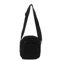 Borsa a tracolla leggera in velluto a coste nero con tracolla regolabile e zip - Nero