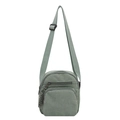 Moderna borsa a tracolla in velluto a coste verde salvia con tracolla regolabile e doppie tasche - Verde