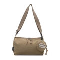 Khaki nylon dumpling crossbody bag set with small round pouch and adjustable strap - Khaki